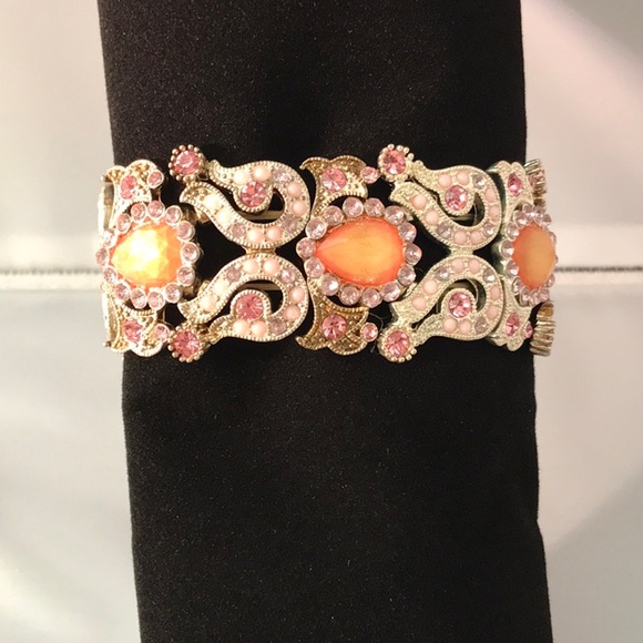 Ornate Colored Gemstone Stretch Bracelet - Picture 4 of 4